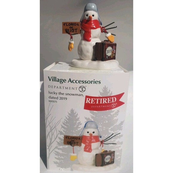 Department 56 Other - Department 56 Lucky The Snowman, Dated 2019 6003175-FLORIDA SNOWMAN